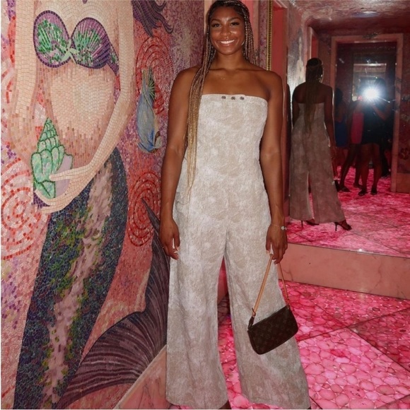 ZARA Printed linen blend jumpsuit 8217/072 - Picture 8 of 14